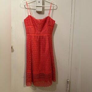 J. Crew Orange Lace Midi Dress size 6 worn once